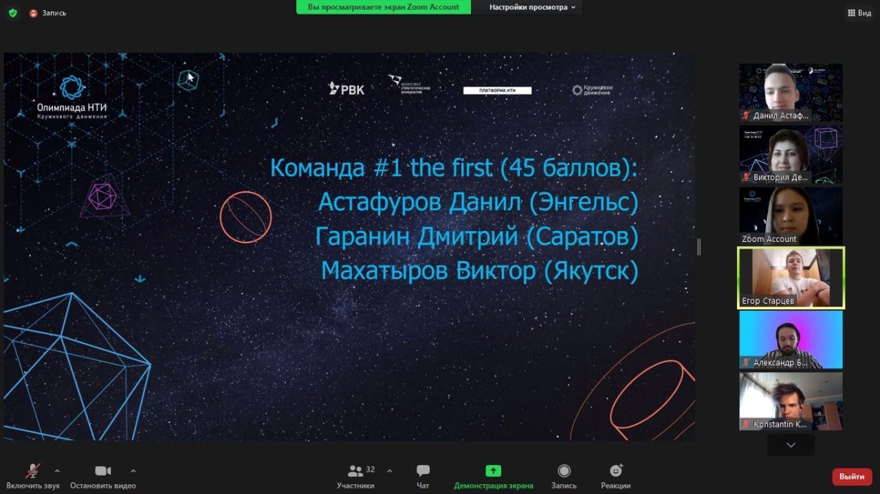 Завершился финал спецпроекта Олимпиады Кружкового Движения НТИ «Технологическое предпринимательство»